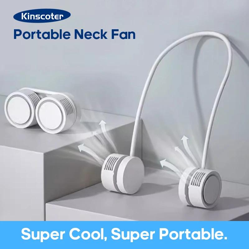 KINSCOTER   Ŀ ȯǳ ̵帮 ع  ޴ ̴  USB   Hanging Neck Fan Power ventilador Bladeless Neckband Fan P